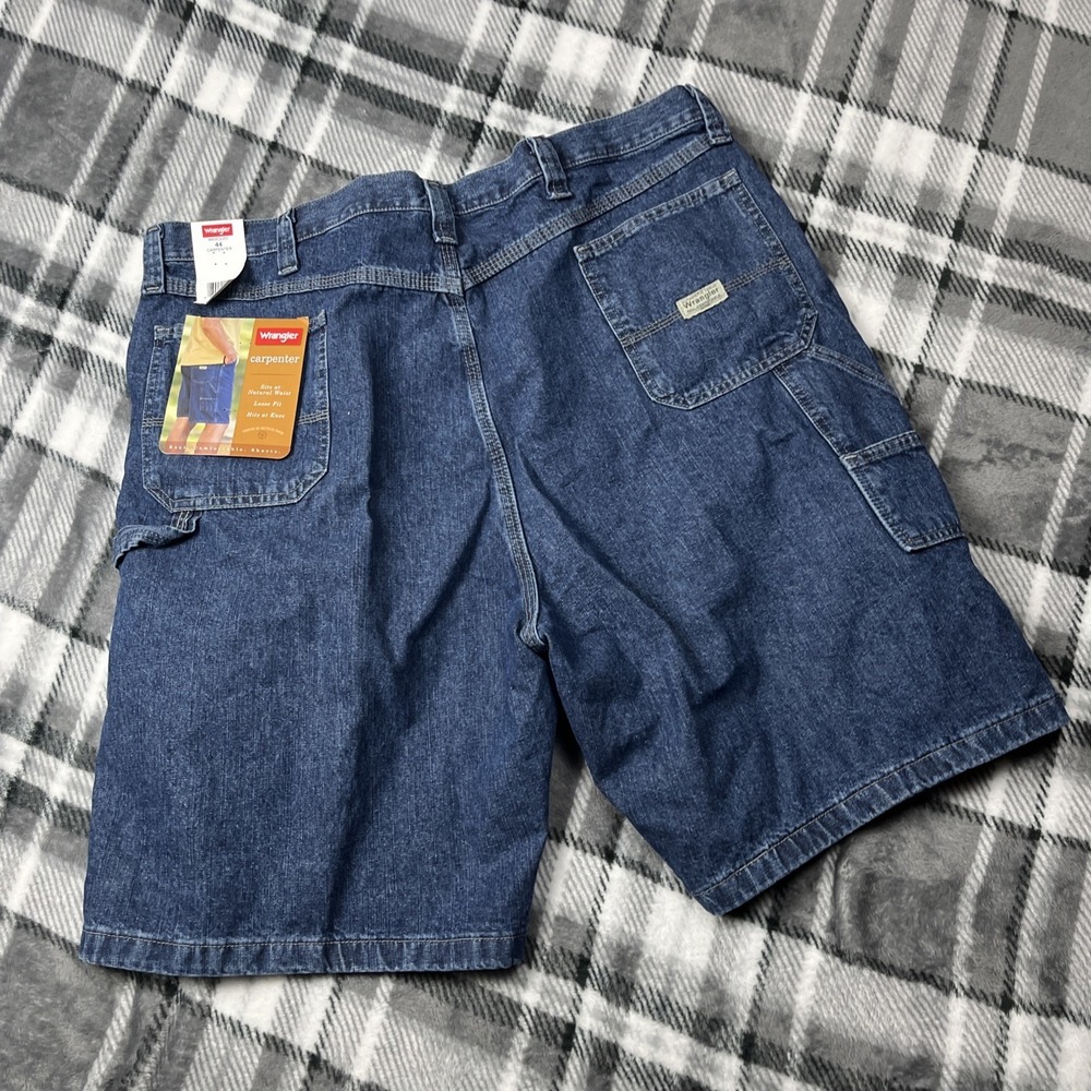 Wrangler Carpenter Loose Fit Denim Shorts Men 44 Blue 10" Inseam 100% Cotton NWT